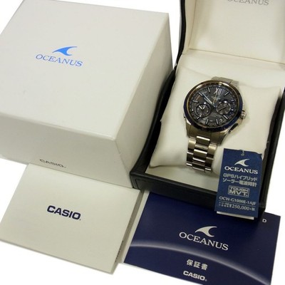 CASIO OCEANUS OCW-G1000-1AJF GPS Hybrid Solar Watch Silver Blue