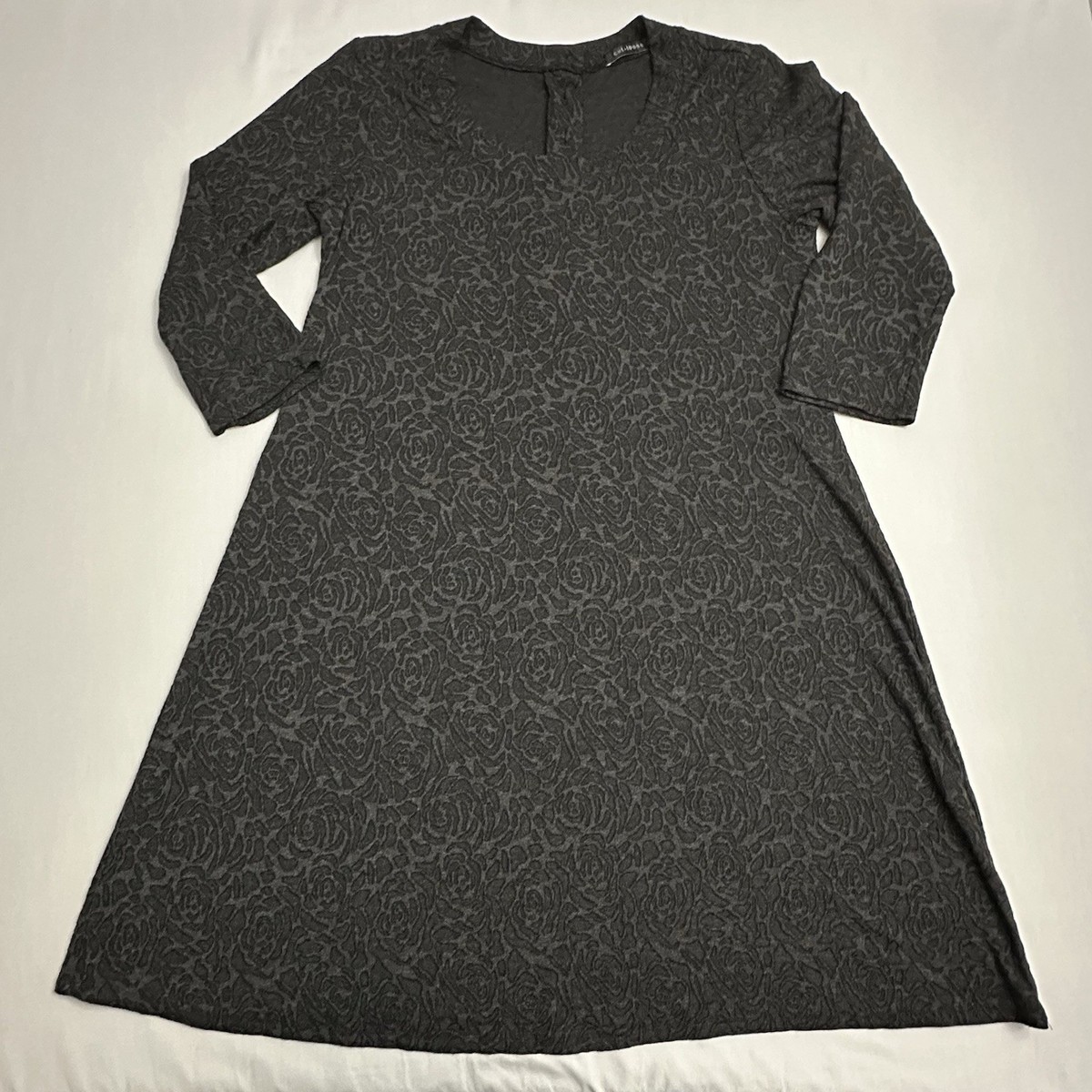 Cut Loose Dress Women Extra Large XL Floral Rose Swing Shift Poly Viscose  Button