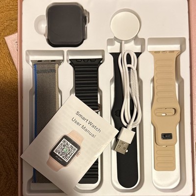 Smart Watch 44mm Black   Case, Silicone Band Touch Fitness,Charger