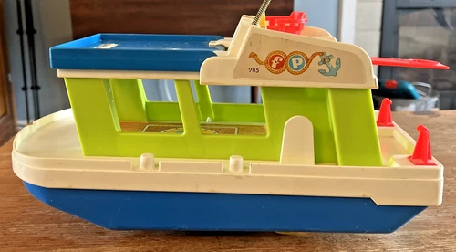 Fisher Price Happy House Boat #985 Little People Vintage Toy Ship Yacht