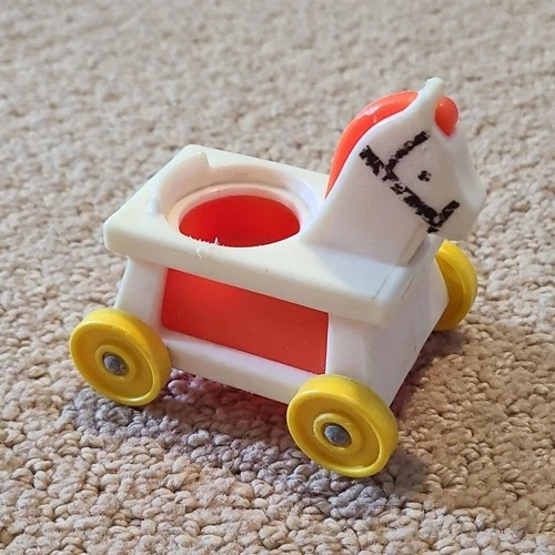 F-P Toys Little People Horse Cart Vintage Toy White Red Yellow Wheels