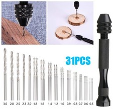 3claw Hand Twist Micro Drill Precision Pin Vise 0.3-3.4mm 31 Pcs Tools Set