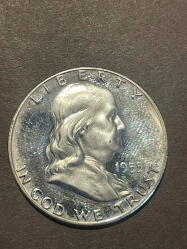 1955 franklin half dollar AU-BU VERY NICE