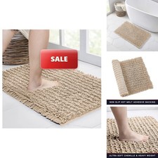 Walensee Non Slip Bath Mat 32x20 Inch Beige
