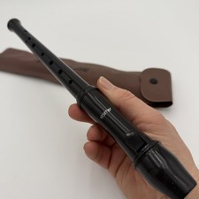 Vintage Aulos Soprano Recorder No. 803S-E Black Plastic with Brown Case Japan