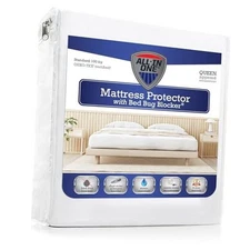 All-in-One Mattress Protector, Zippered Encasement, Water & Stain Queen Solid