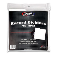 45 RPM Record Dividers - Archival Quality Vinyl Organizer