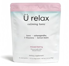 U Relax Calming Tonic 15 Packets MIXED BERRY Flavor Relax Calming Drink