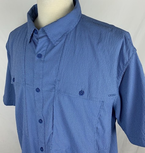 ORVIS Open Air Caster Mens SIZE XL Active Fit Blue Seersucker Button Down Shirt - Imagen 5 de 11