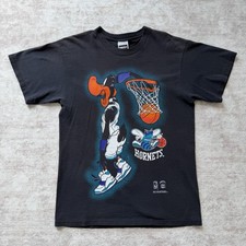 Vintage Daffy Duck Charlotte Hornets NBA Basketball T-Shirt Size Large