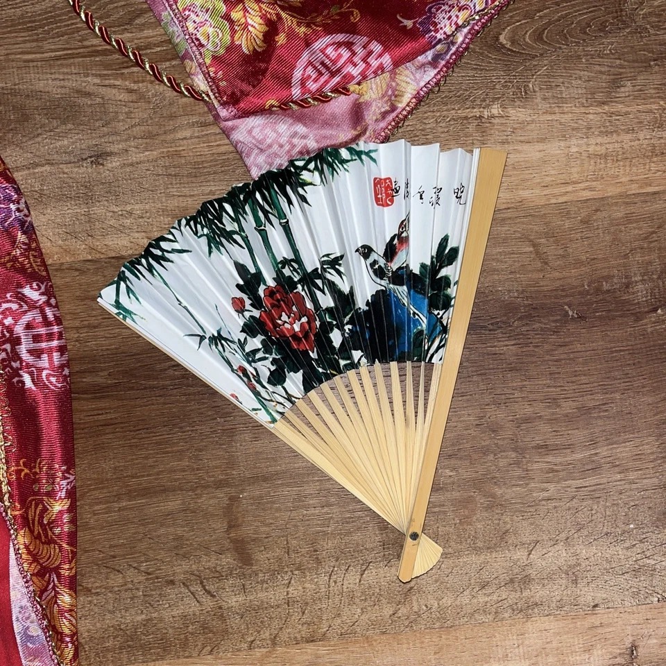 Fantasia de Halloween gueixa adulta quimono, cinto Obi, peruca e ventilador tamanho 12-14 - Imagem 3 de 4