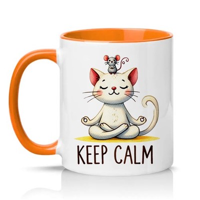 Keep Calm Unisex 11 Unzen Keramiktasse Katzenliebhaber Haustier Geschenke Geburtstag