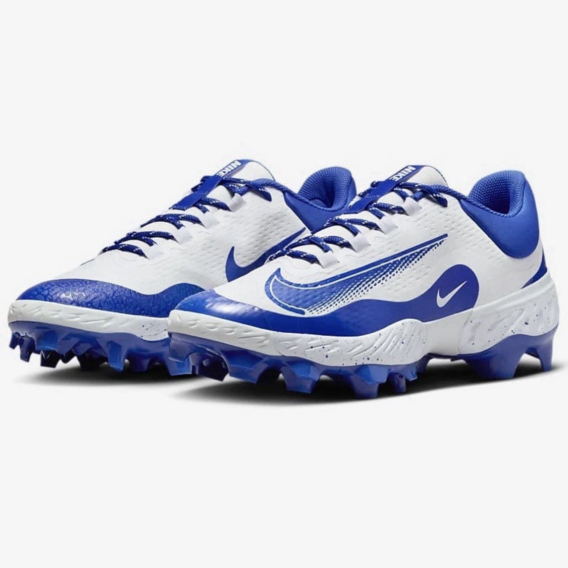Nike Alpha Huarache 4 Elite MCS Baseball Cleats White Blue FD6255