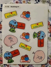 Rare Vintage sticker  SHEET Trend Scratch N & Sniff Bubble Gum smell 80's