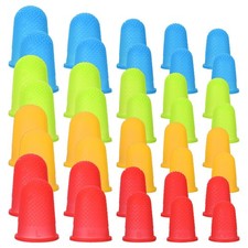 5 Sizes Silicone Finger Tip Protectors Anti-Slip Reusable Rubber Thumb Protector