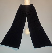 BDG Urban Outfitters Baggy Wide Leg Y2K Cargo Pants Women Black Cotton Casual