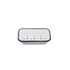 6.5 Farmhouse Soap Dish With A Tray White Metal Soap Dish For Bathroom Tub And