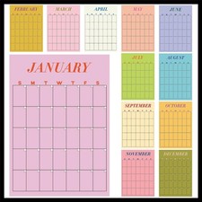 Light Color Reusable Dry Erase Wall Calendar 12x16 Inch for Planning