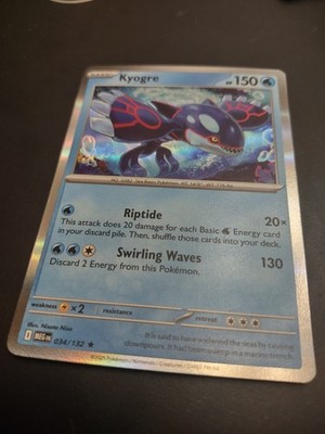 Kyogre Reverse Holo 034/132 Pokemon ME01: Mega Evolutions NM Pokemon Card