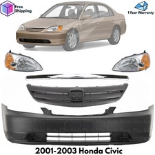 Front Bumper Cover Fascia Grille Assembly For 2001-2003 Honda Civic Front Bumper Cover Fascia Grille Assembly For 2001-2003 Honda Civic