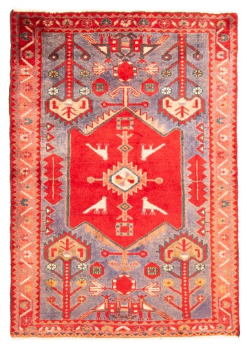 Vintage Hand-Knotted Area Rug 3'3" x 4'7" Traditional Wool Carpet