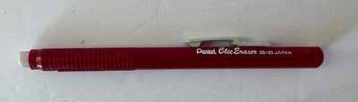 Vintage Pentel Clic Retractable Eraser ZE-21 Made in Japan Red Plastic Barrel