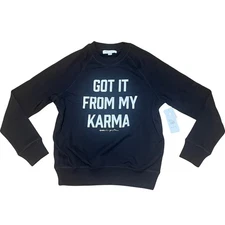 Spiritual Gangster Karma Old School Vintage Crew Sweatshirt Black Size Small NWT