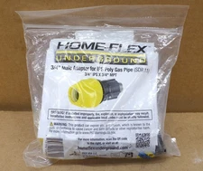 HOME-FLEX 18-436-007 3/4" POLYPROPYLENE YELLOW GAS POLY PIPE CONVERSION FITTING