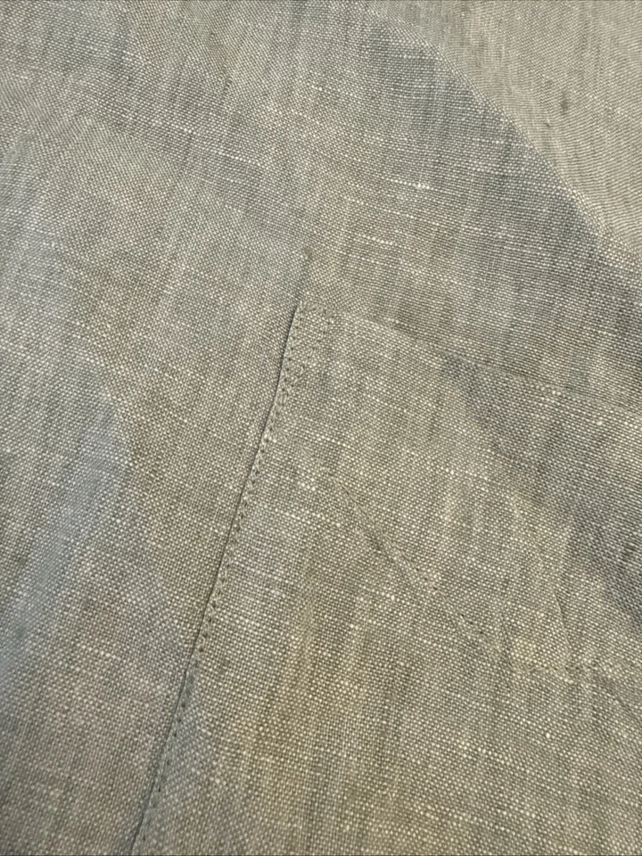 Jos. A. Bank Reserve 100% Linen Size XL Long Sleeve Button Down Shirt Green - Image 3 of 4