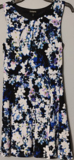Express Mini Dress Womens 6 Floral Lined Side Zip Flare Pleated Top Keyhole S/L