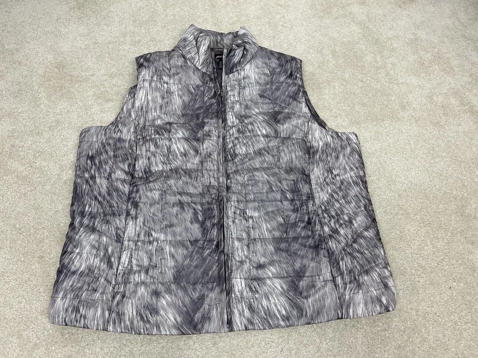 Jason Maxwell Chaleco Mujer Extra Grande Gris Puffer Abrigo Bolsillos Chaqueta Damas Foto 2 de 4