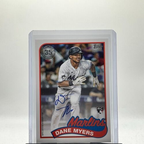 2024 Topps Dane Myers 1989 Topps Baseball 35th Anniversary Auto #89BA-DMY Miami - Picture 1 of 2