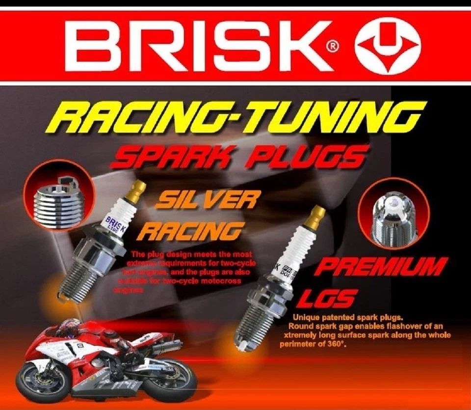 2 velas de ignição BRISK YS prata upgrade serve: Honda CBR500R, RA y2013-2020 - Imagem 2 de 4