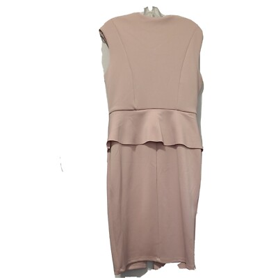 ENFOCUS STUDIO ROSE GOLD FULL FRONT ZIP CAP SLEEVE PEPLUM DRESS Size 12 |  eBay