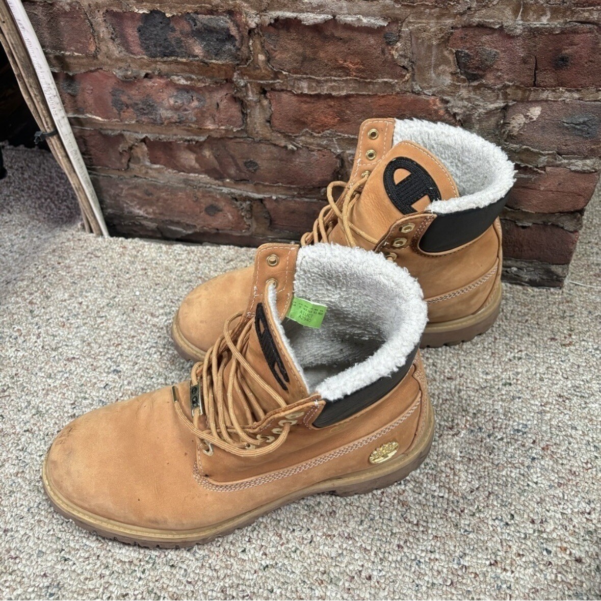 Timberland x Champion Premium 6” Boots Wheat Nubuck W/ Shearling