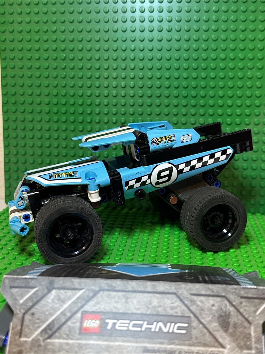 Lego Technic 42059 Blue Pull Back Stunt Truck With Ramp Pre-Owned