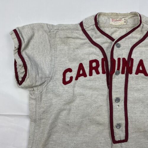 VTG 1940s Wilson Wool Baseball Jersey Youth Size 16 Embroidered Cardinals #14 - Picture 3 of 19