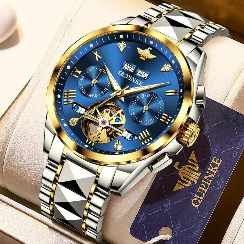 Original OUPINKE Men Automatic Watch Luxury Mechanical Wristwatch