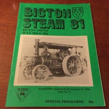 SOUVENIR PROGRAMME BICTON STEAM ENGINE RALLY JULY 81
