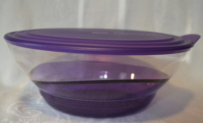 Tupperware Sheerly Elegant 14c Bowl & Seal Jewel Tones Amethyst Purple New