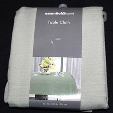Essential Home Solid Laurel Sage Green Tablecloth
