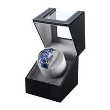 Automatic Rotation Watch Winder Leather Single Storage Display Case Box Quiet