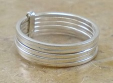 925 STERLING SILVER 5 FLAT BAND STACKED RING size 8 style r2906