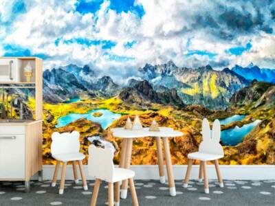 Mountain Lake Wall Art Mural Paper Home Office Decor DIY Sticker Decal Gift L31
