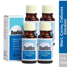 DUOFILM with Salicylic Acid for Warts, Corns and Calluses Treatment (4 x 15ml)