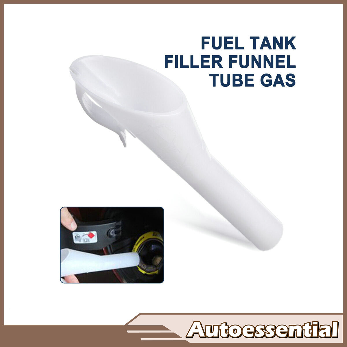 White Capless Fuel Funnel Gas Filler Spout For 09-20 Ford