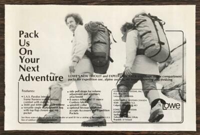 1979 Lowe Alpine Systems Triolet & Expedition Pack Print Ad Your Next Adventure