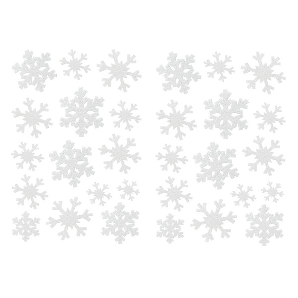 30 Schneeflocken Sticker Schnee Schneekristall Glitzer Aufkleber FüR Weihnachten-image