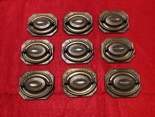 Lot of 9 Highboy Brass Chest Drawer Pulls Matching Antique Vintage