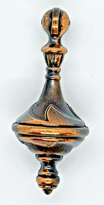 (2) 3.5'' VINTAGE AJAX 1960 Mediterranean Cabinet HANDLE COPPER BLACK PENDANT TU